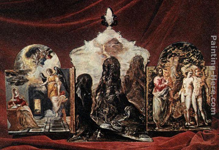 El Greco The Modena Triptych (back panels)